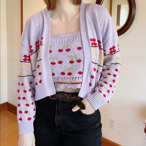 zara cardigan and tank set